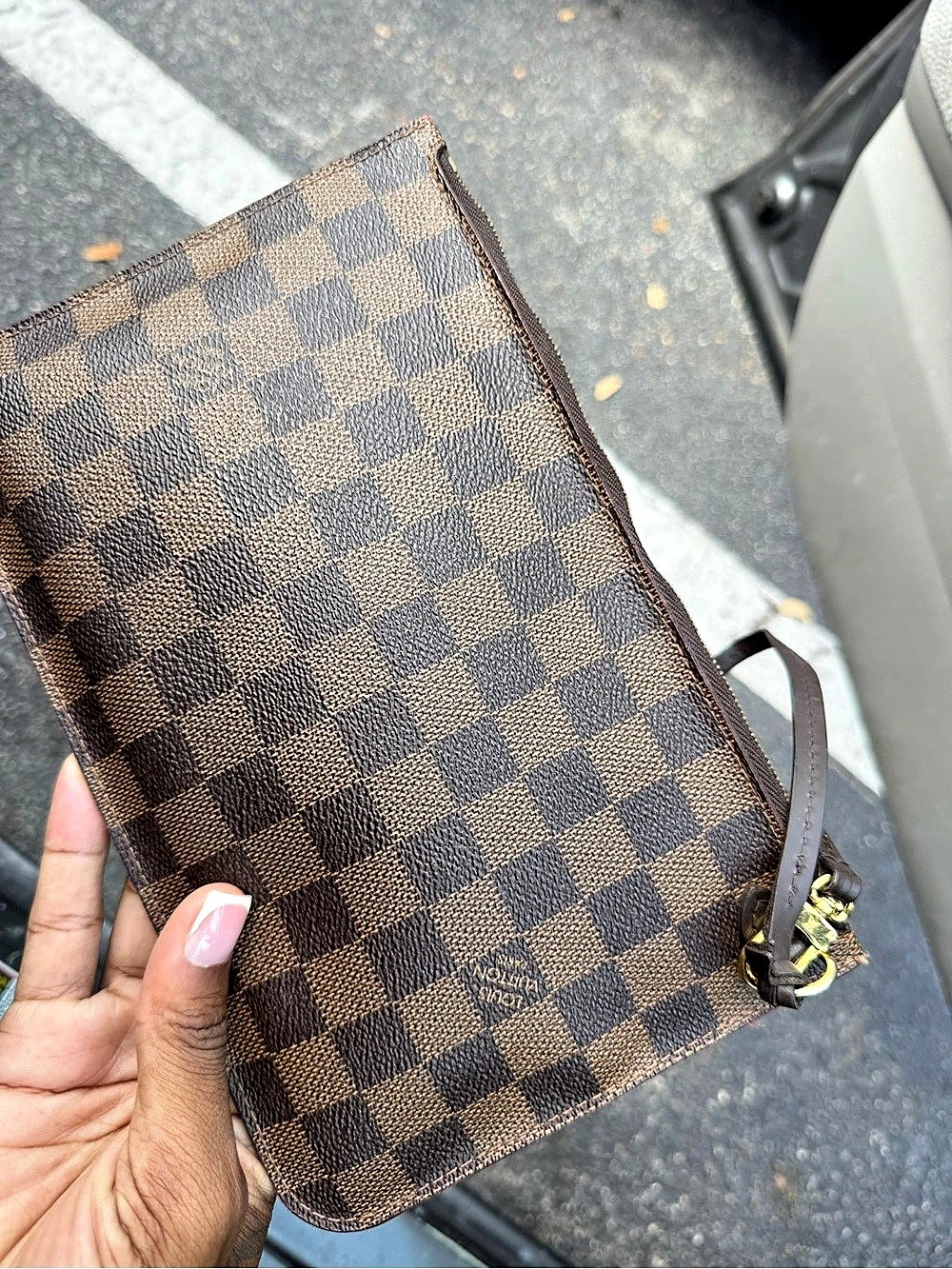 Louis Vuitton Pochette Accessoires NM Checkered Crossbody in Brown